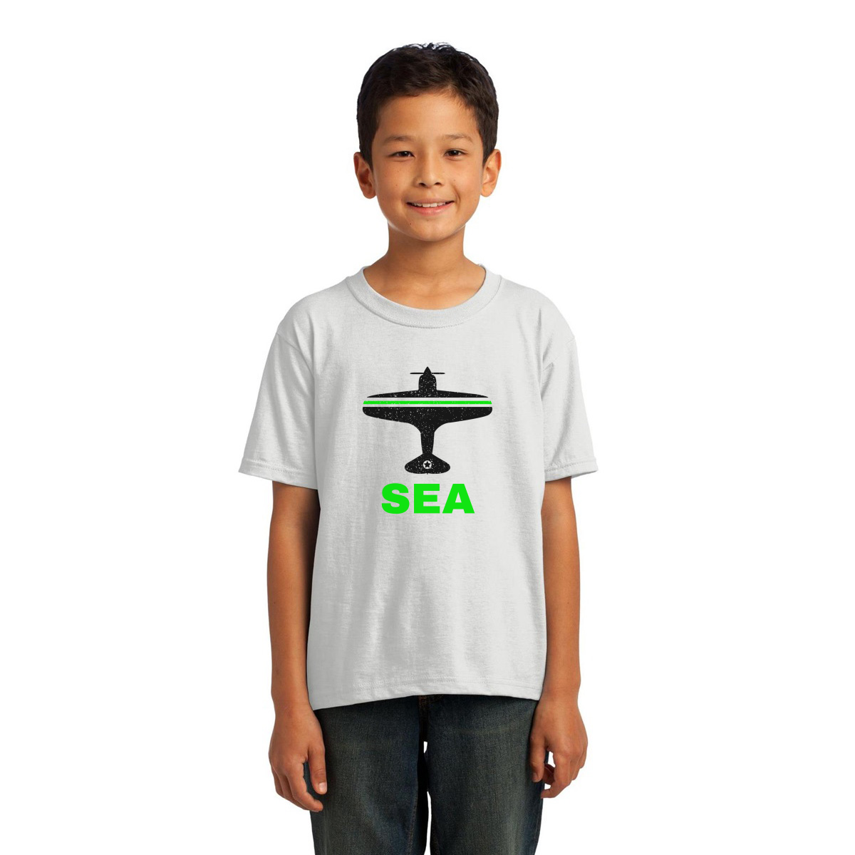 Fly Seattle SEA Airport Kids T-shirt | White