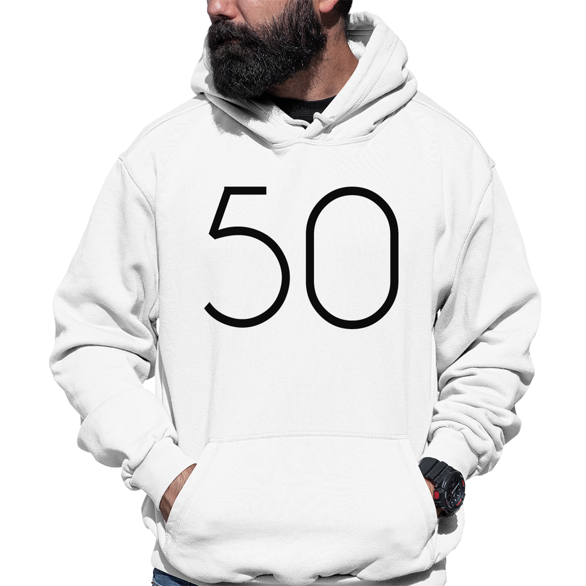 Big 50 Unisex Hoodie | White