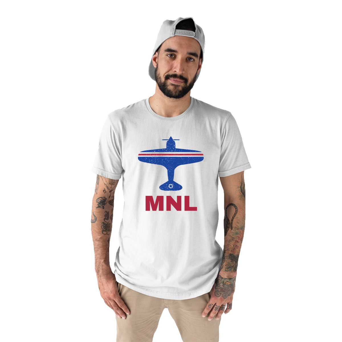 Fly Manila MNL Airport Men's T-shirt | White