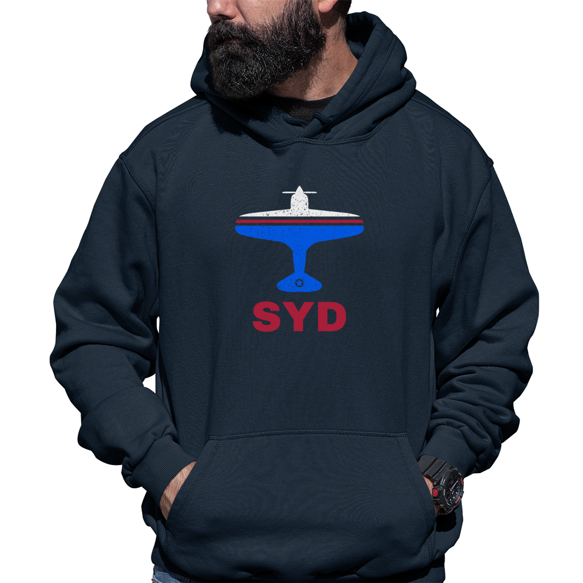 Fly Sydney SYD Airport  Unisex Hoodie | Navy