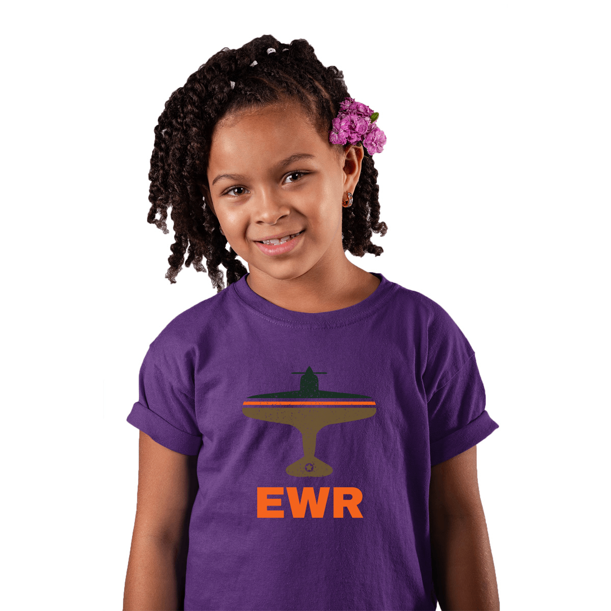 Fly Newark EWR Airport  Kids T-shirt | Purple