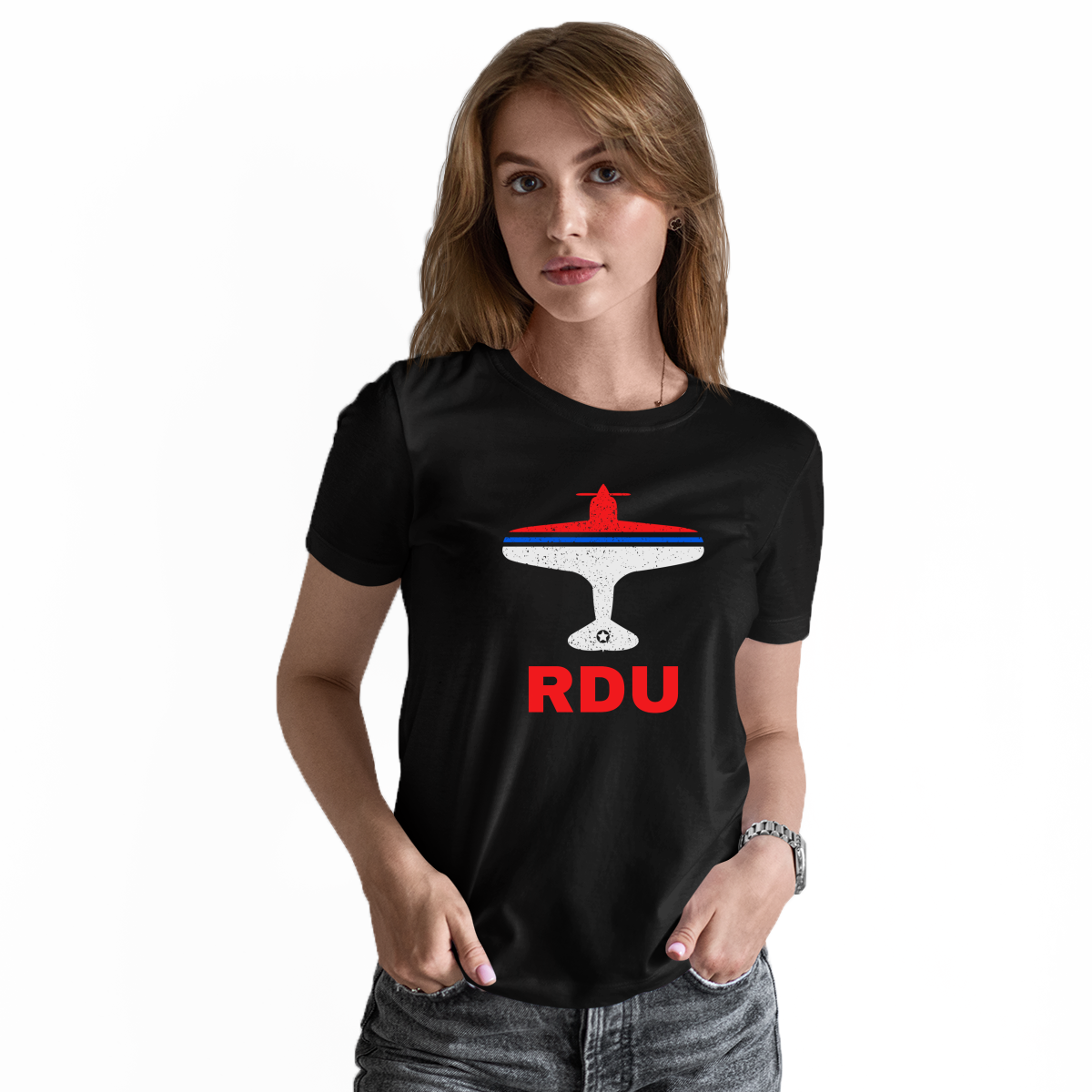 Fly Raleigh-Durham RDU Airport Women's T-shirt | Black