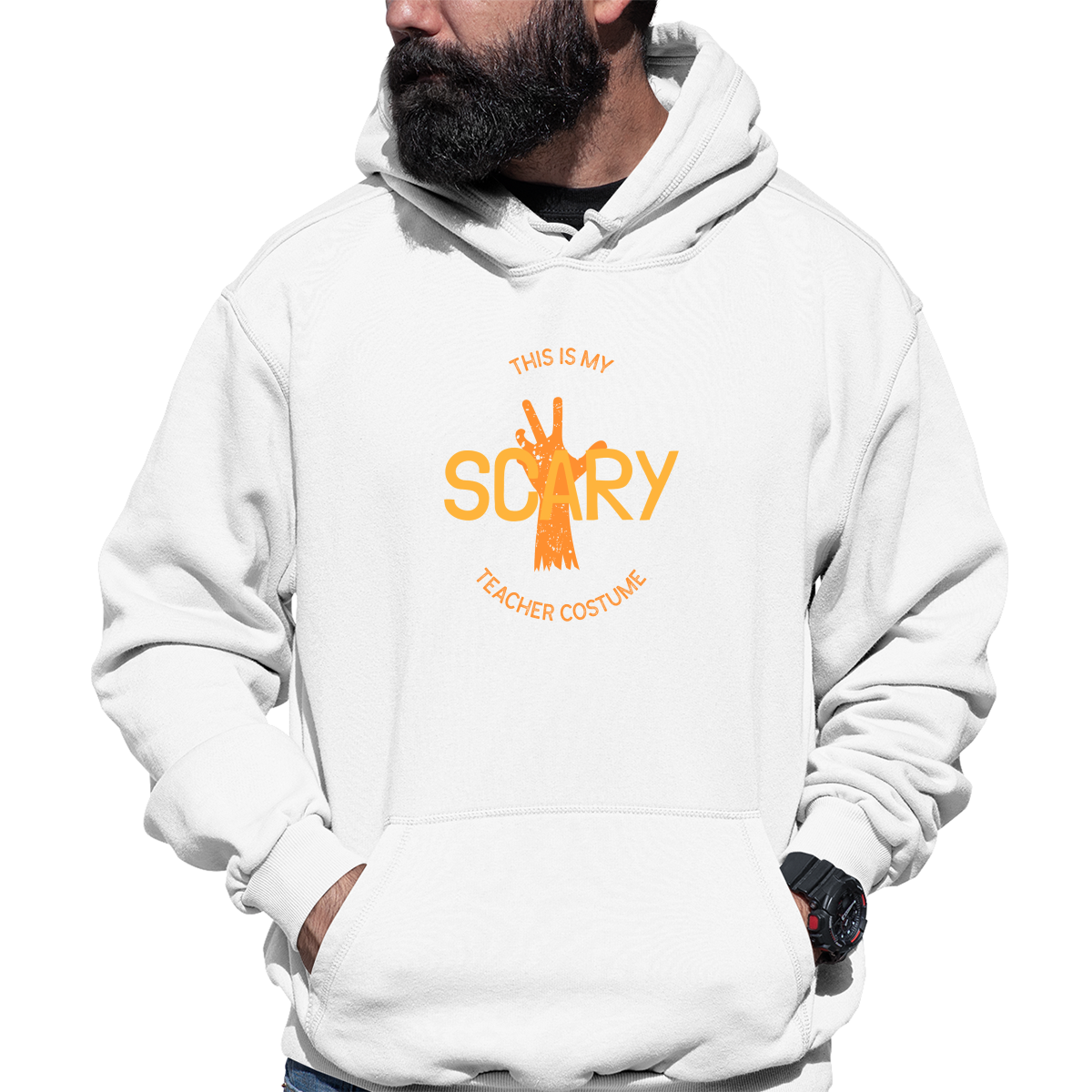 This Is My Scary Teacher Costume Unisex Hoodie | White