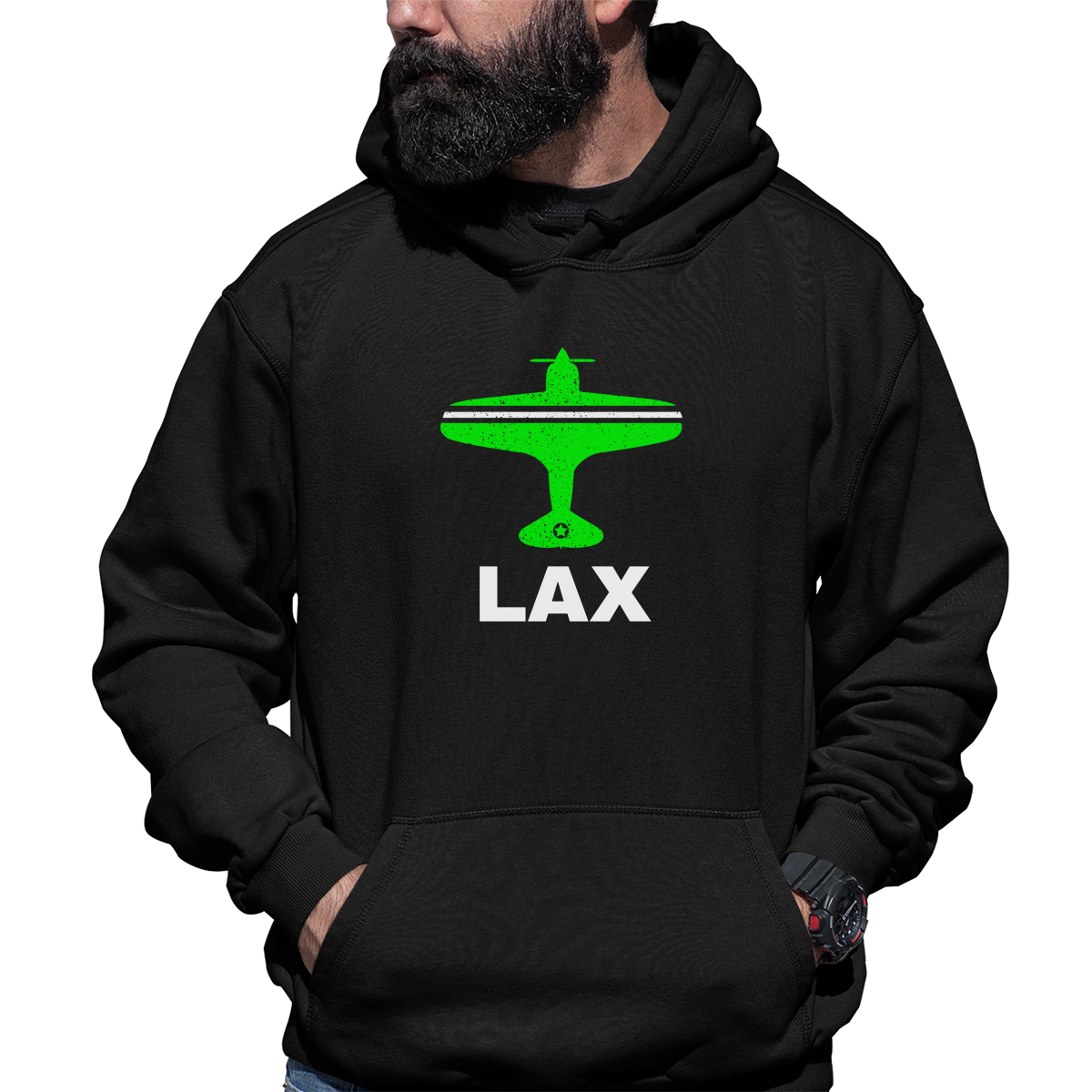 Fly Los  Angeles LAX Airport Unisex Hoodie | Black