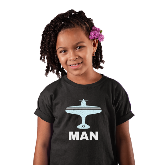 Fly Manchester MAN Airport Kids T-shirt | Black