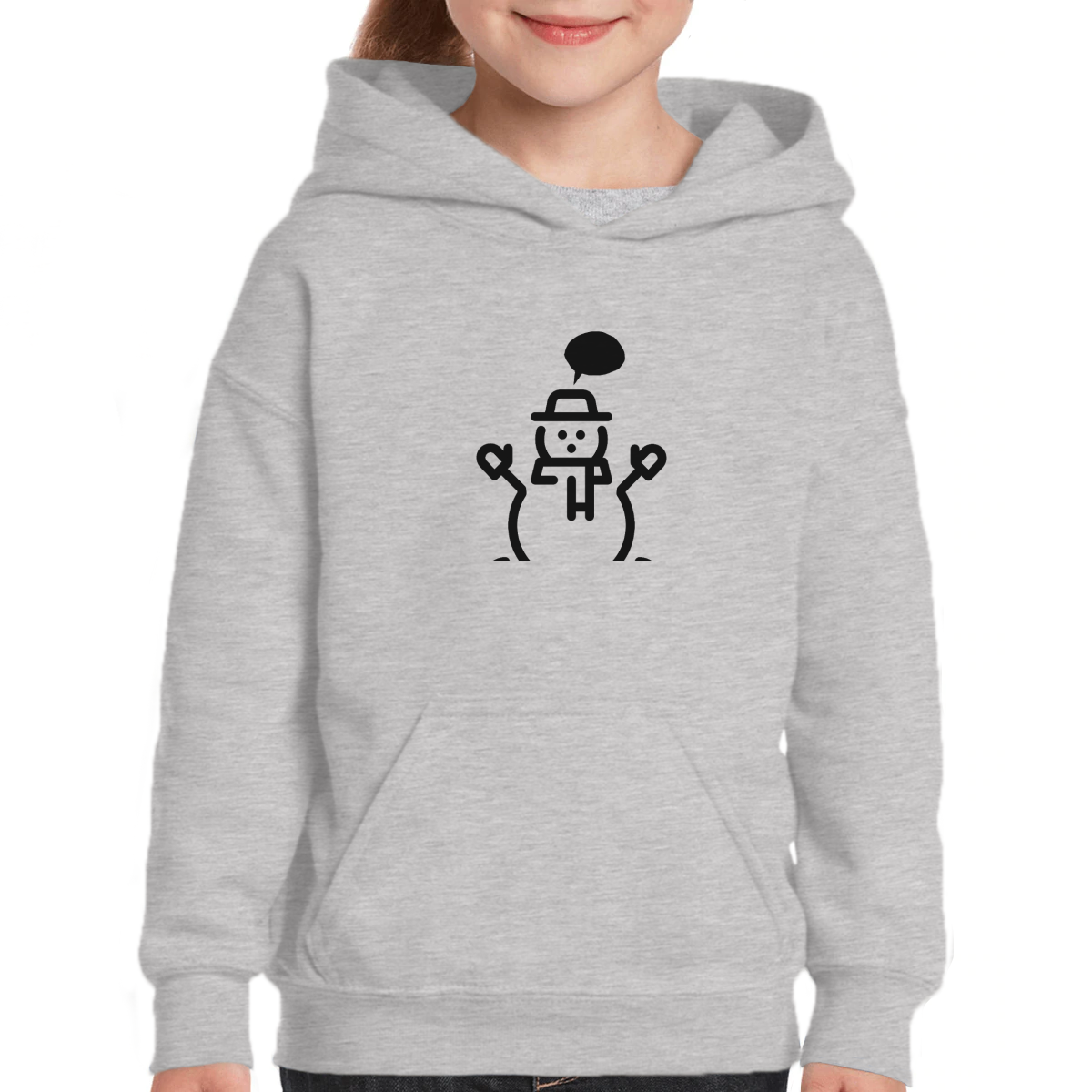 Let It Snow and Give Me a Cold Hug Kids Hoodie | Gray