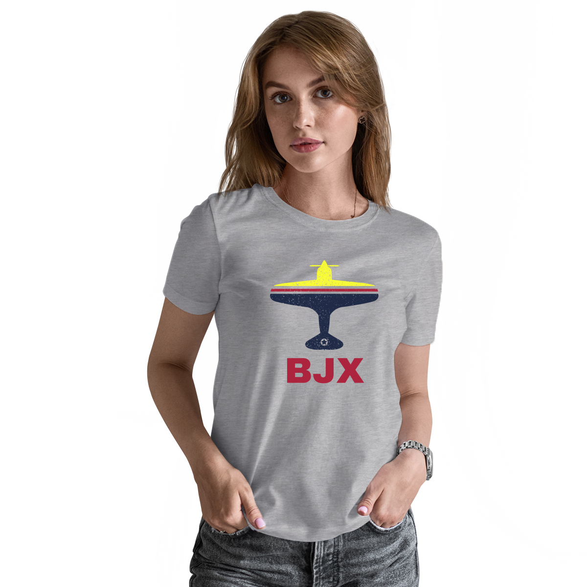 FLY Guanajuato BJX Airport Women's T-shirt | Gray