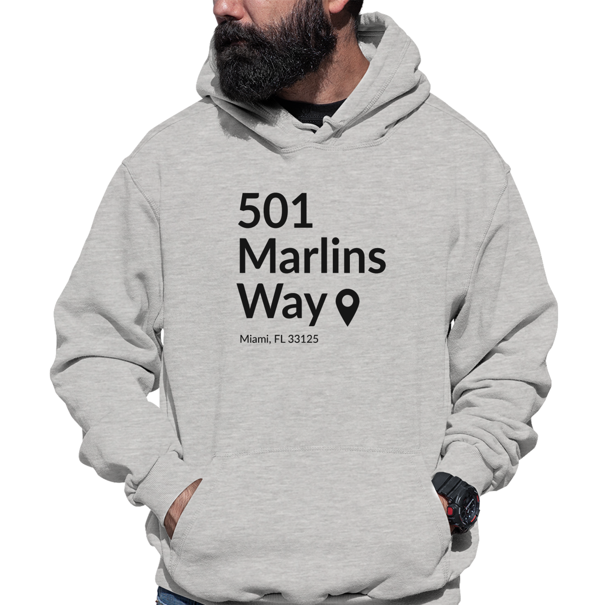 Miami Baseball Stadium  Unisex Hoodie | Gray