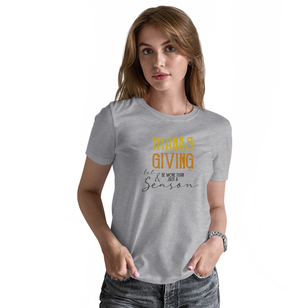 Thanks and Giving  Women's T-shirt | Gray