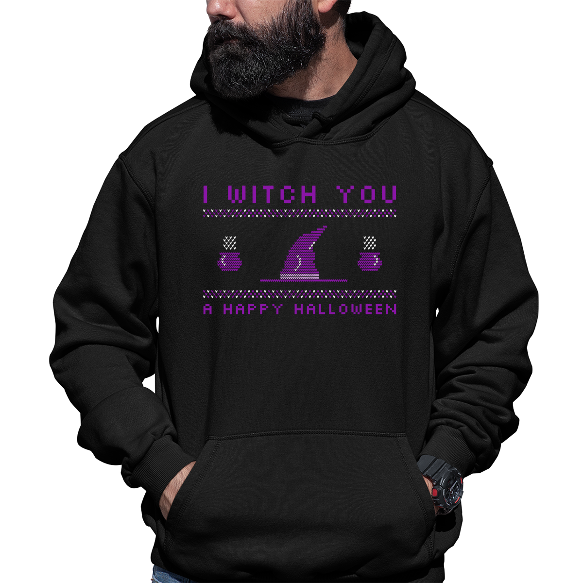 I Witch You a Happy Halloween Unisex Hoodie | Black