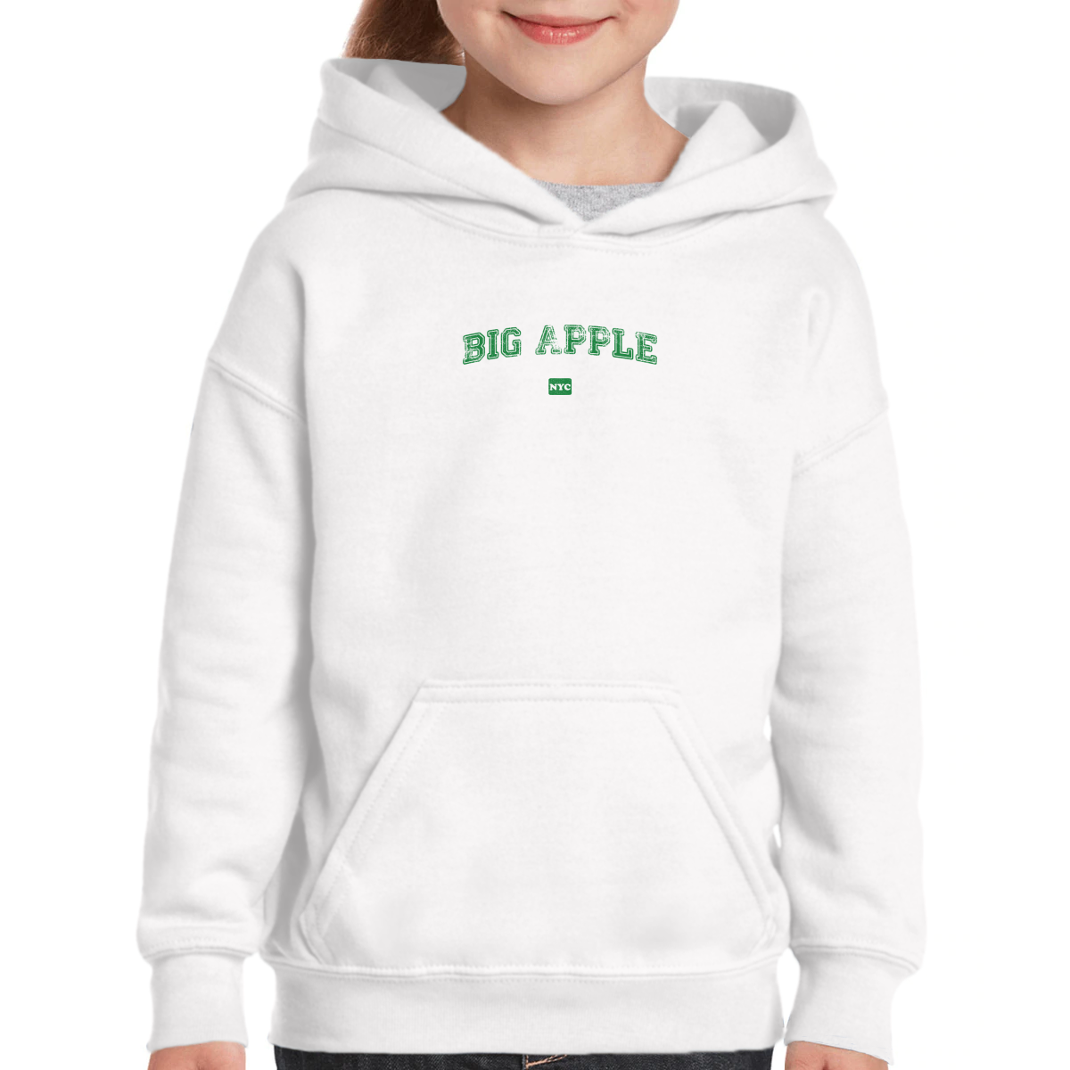 Big Apple Nyc Represent Kids Hoodie | White