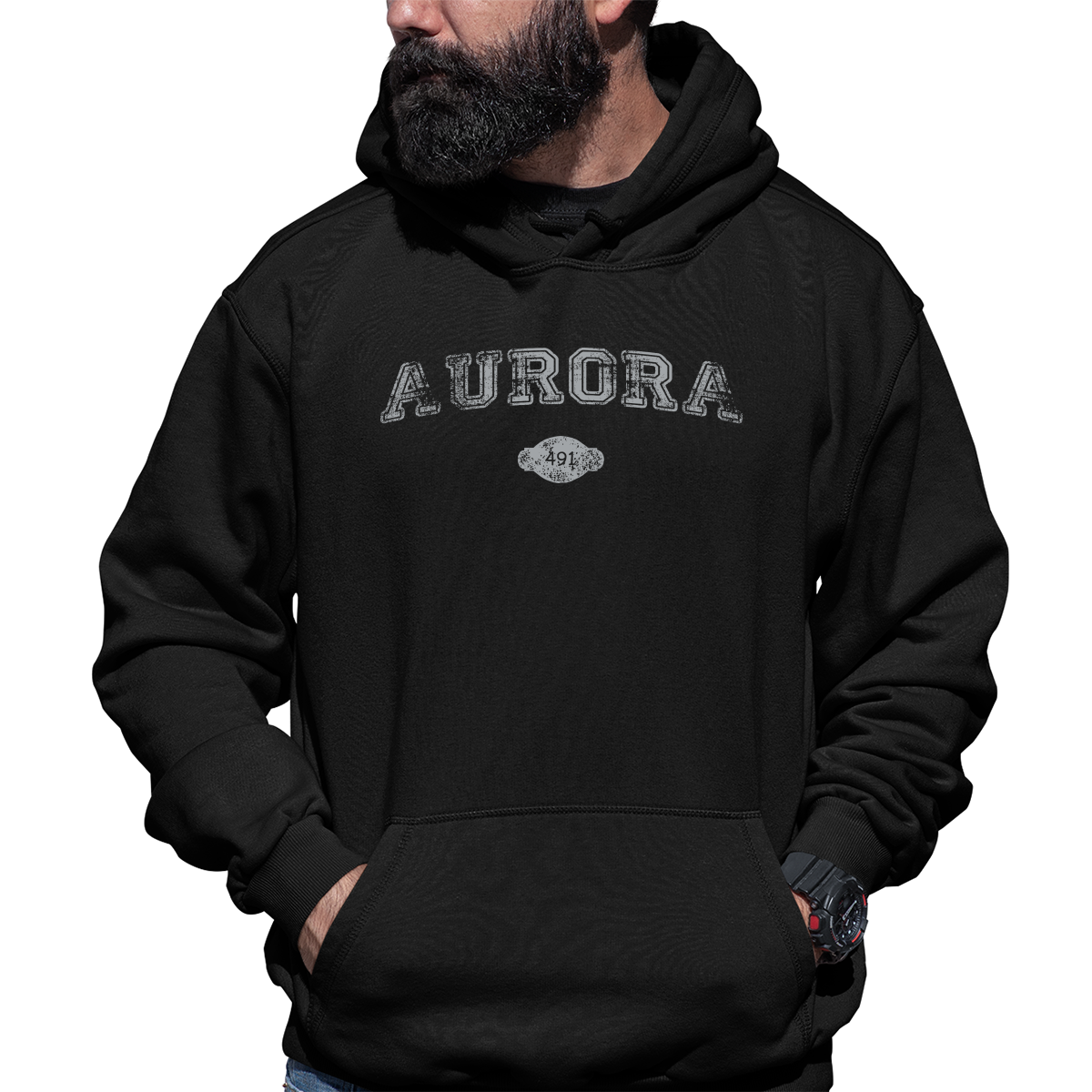 Aurora 1891 Represent Unisex Hoodie | Black