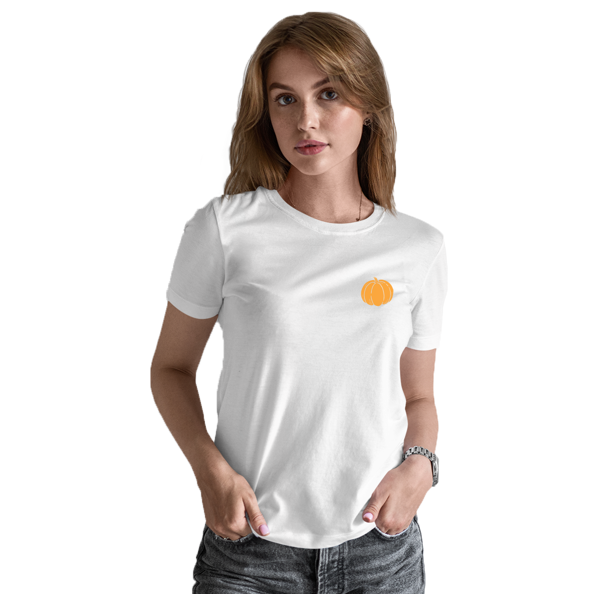 Pumpkin Pocket Women's T-shirt | White