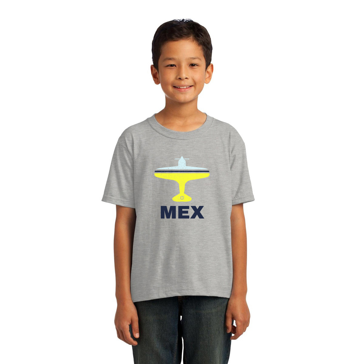 Fly Mexico City MEX Airport  Kids T-shirt | Gray