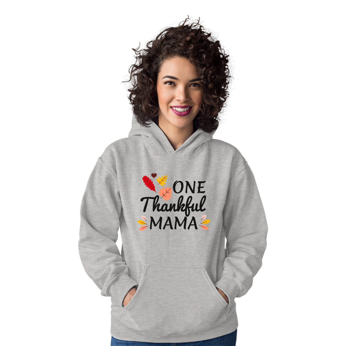 One Thankful Mama Daddy Unisex Hoodie | Gray