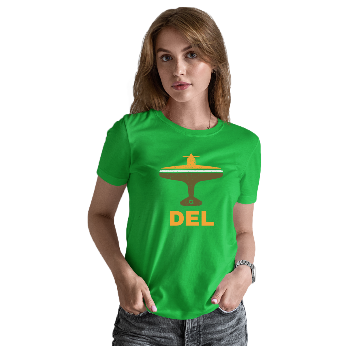 Fly Delhi DEL Airport Women's T-shirt | Green