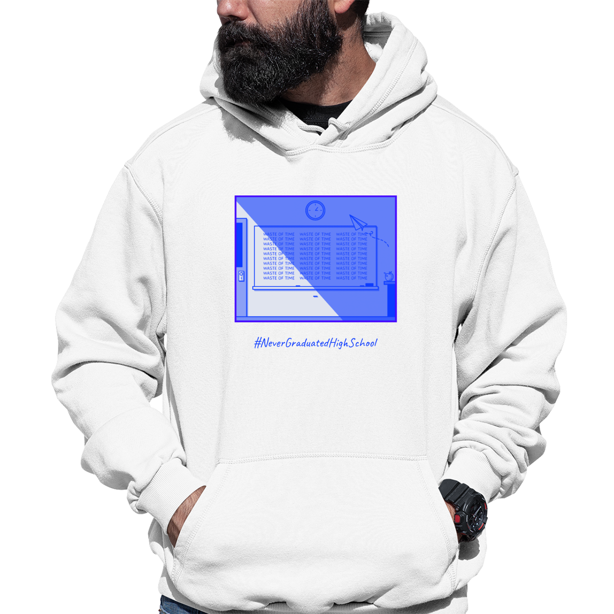 High School Dropout Unisex Hoodie | White