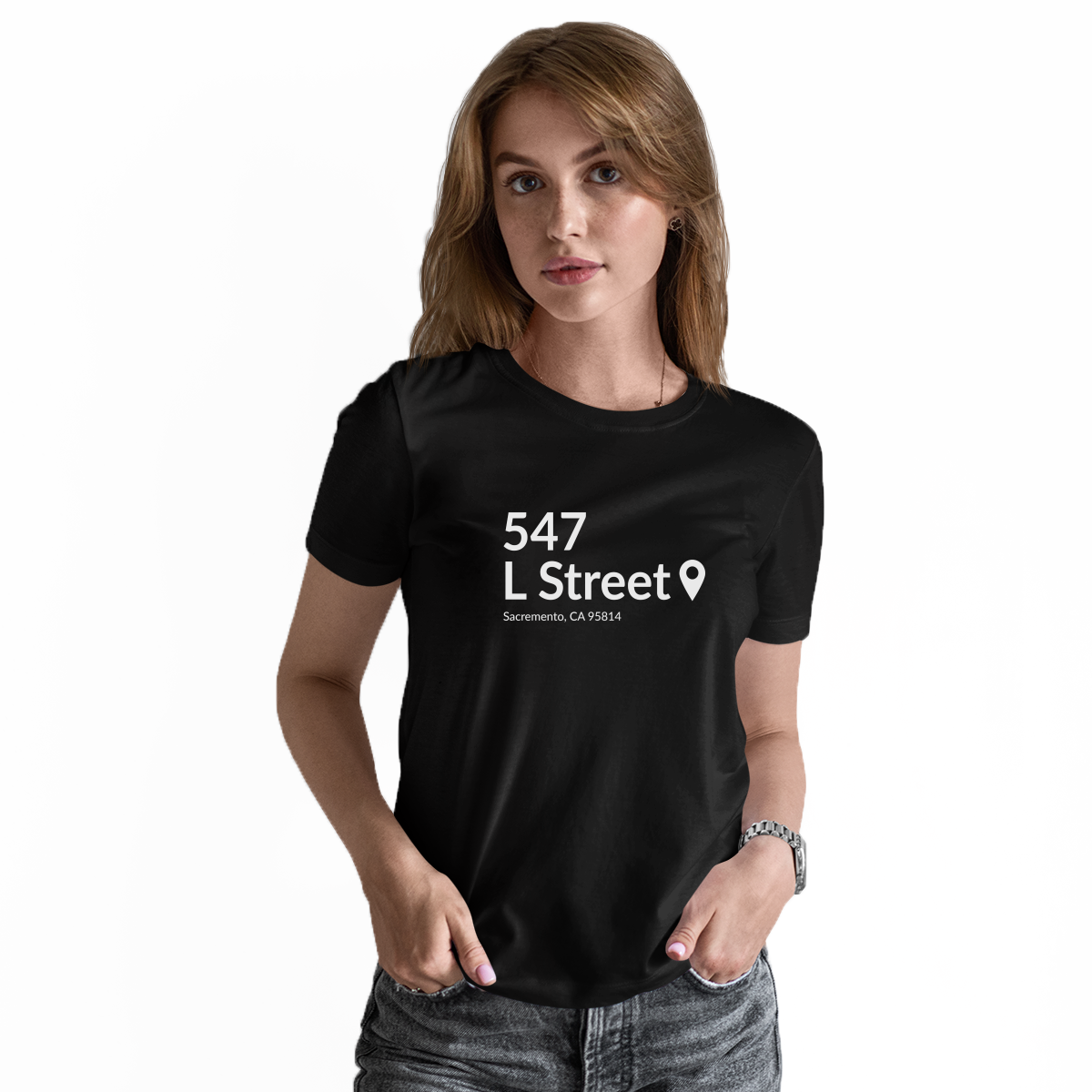 Sacramento Basketball Stadium Women's T-shirt | Black
