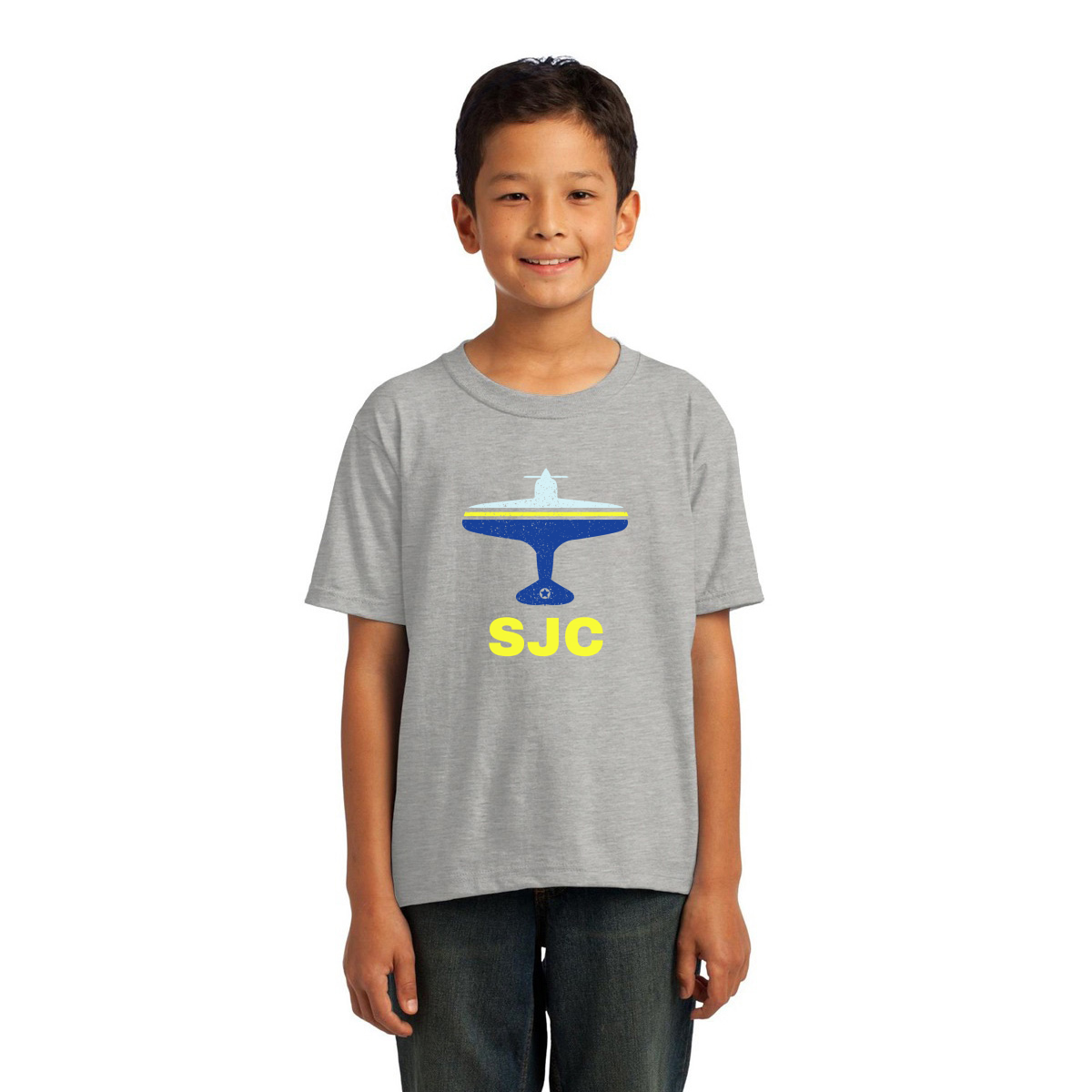 Fly San Jose SJC Airport Kids T-shirt | Gray