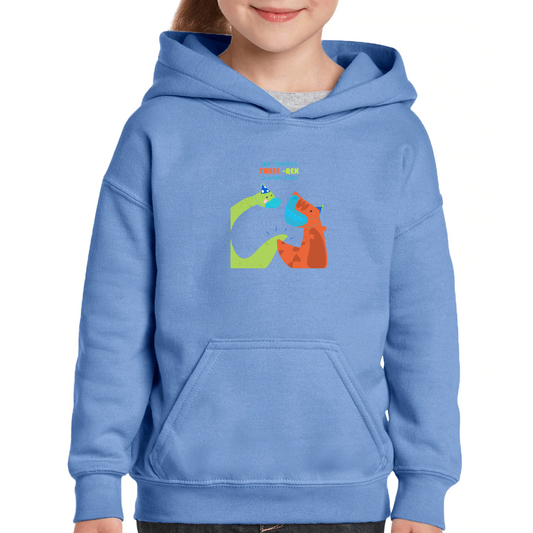 I'm turning three-rex quarantined Kids Hoodie | Blue