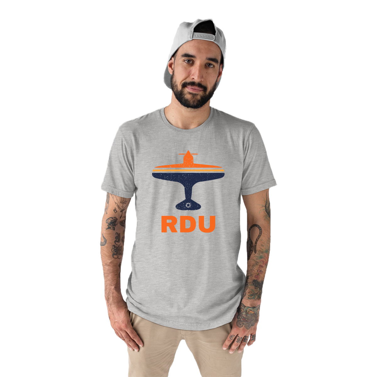 Fly Raleigh-Durham RDU Airport Men's T-shirt | Gray