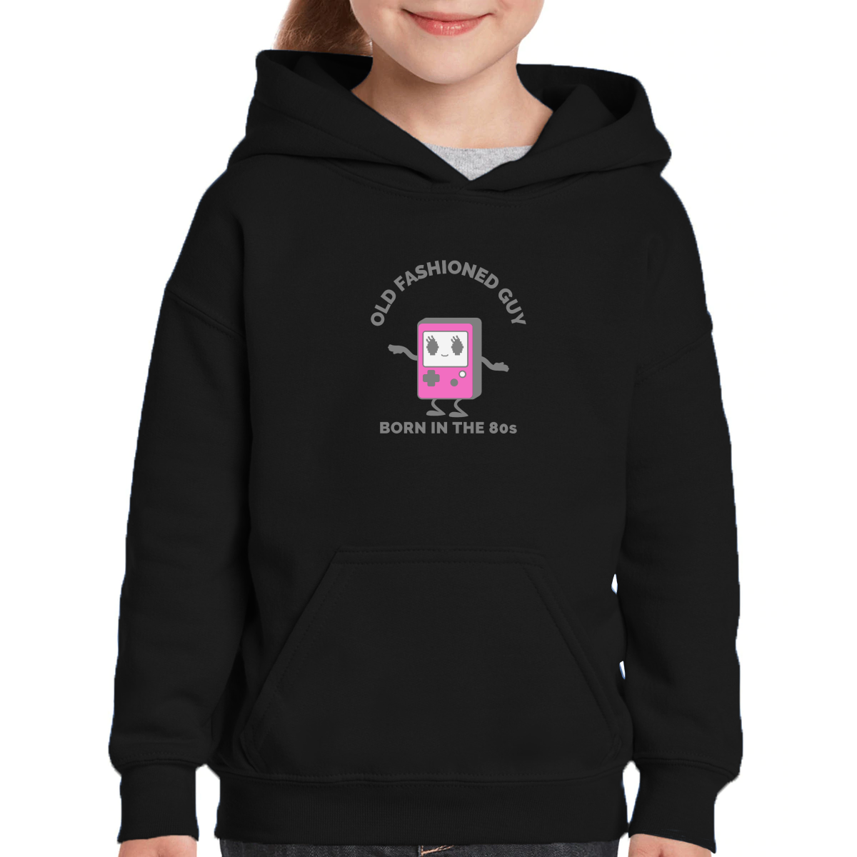 Old Fashioned Guy Kids Hoodie | Black