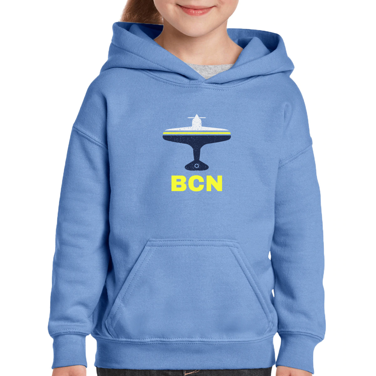 Fly Barcelona BCN Airport Kids Hoodie | Blue