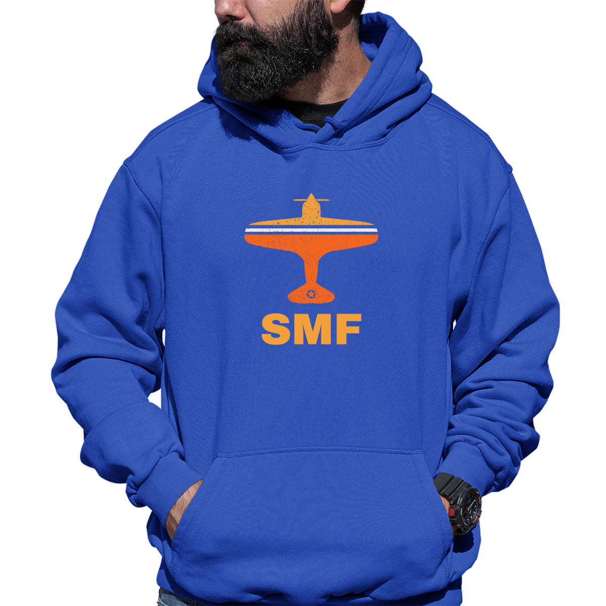 Fly Sacrameto SMF Airport Unisex Hoodie | Blue