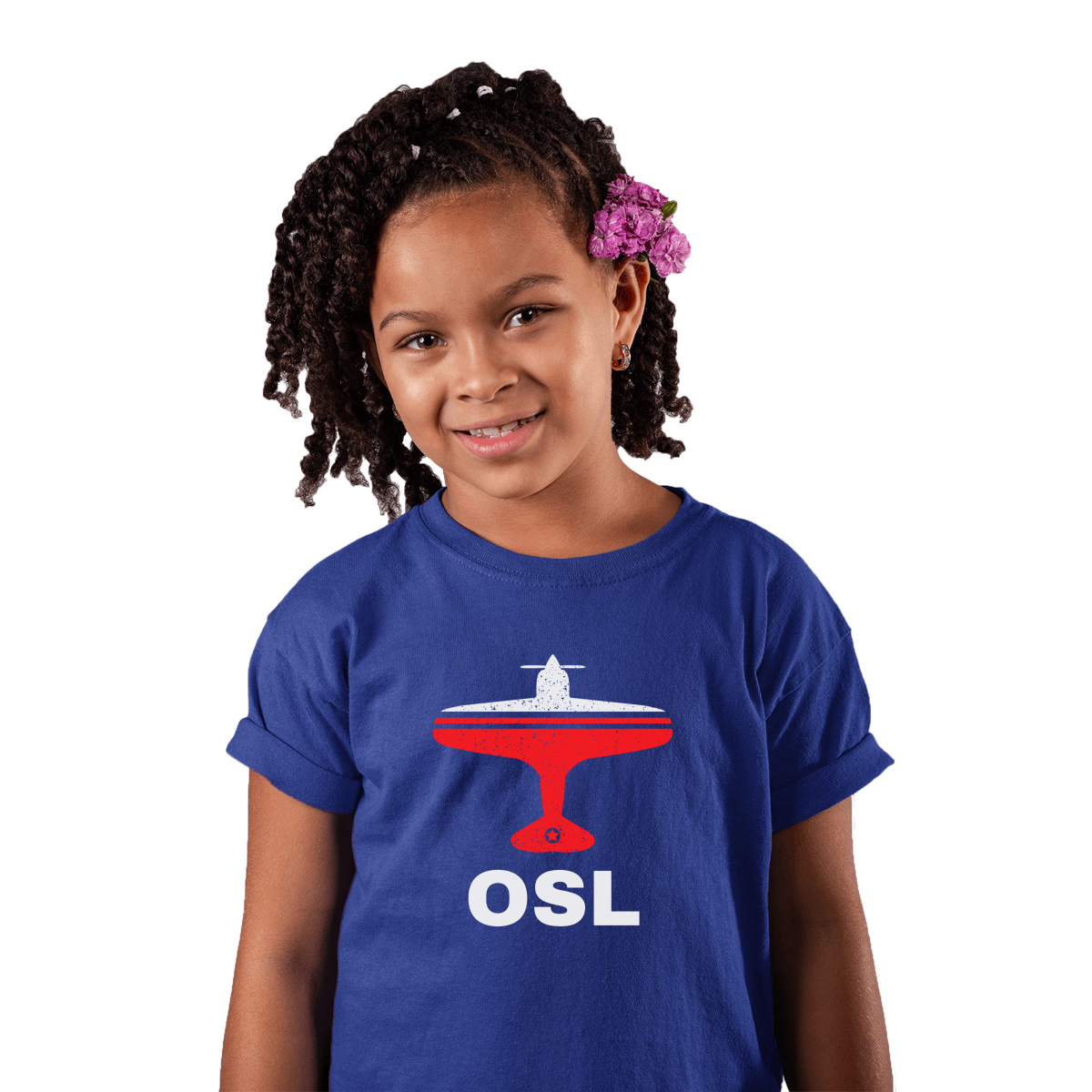 Fly Oslo OSL Airport  Kids T-shirt | Blue