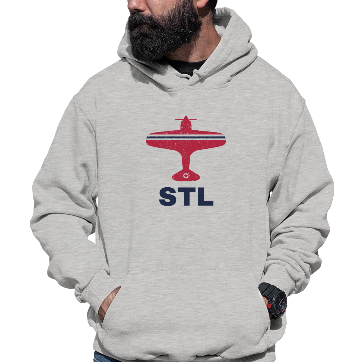Fly St. Louis STL Airport Unisex Hoodie | Gray