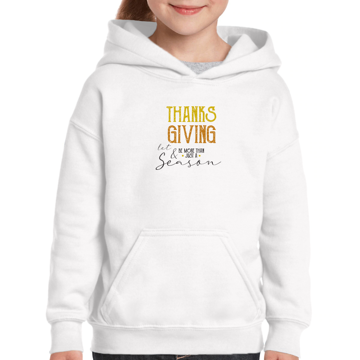 Thanks and Giving  Kids Hoodie | White