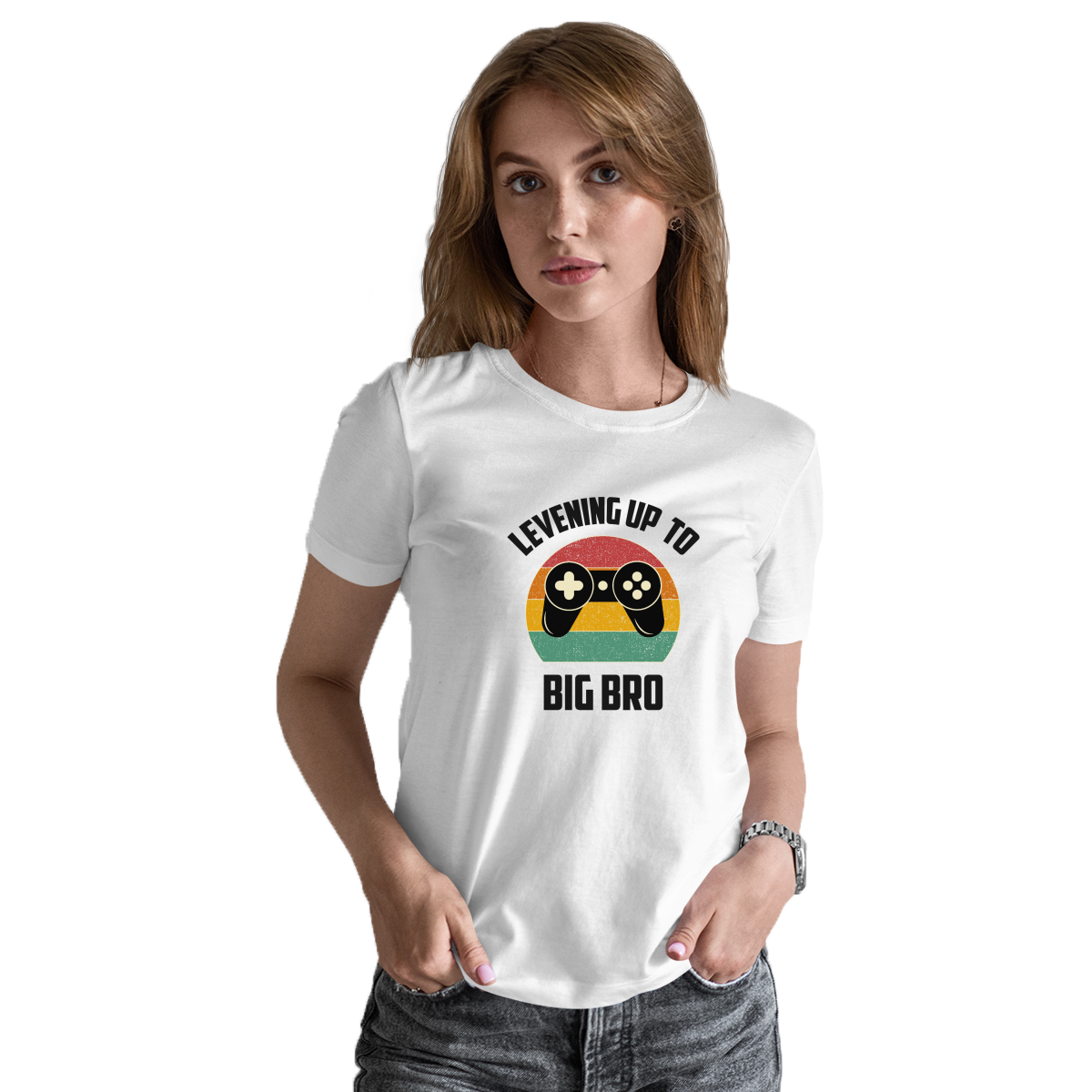 Leveling Up To Big Bro-2 Women's T-shirt | White