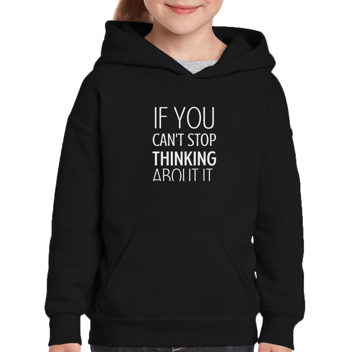 Can't Stop Thinking About It? Kids Hoodie | Black