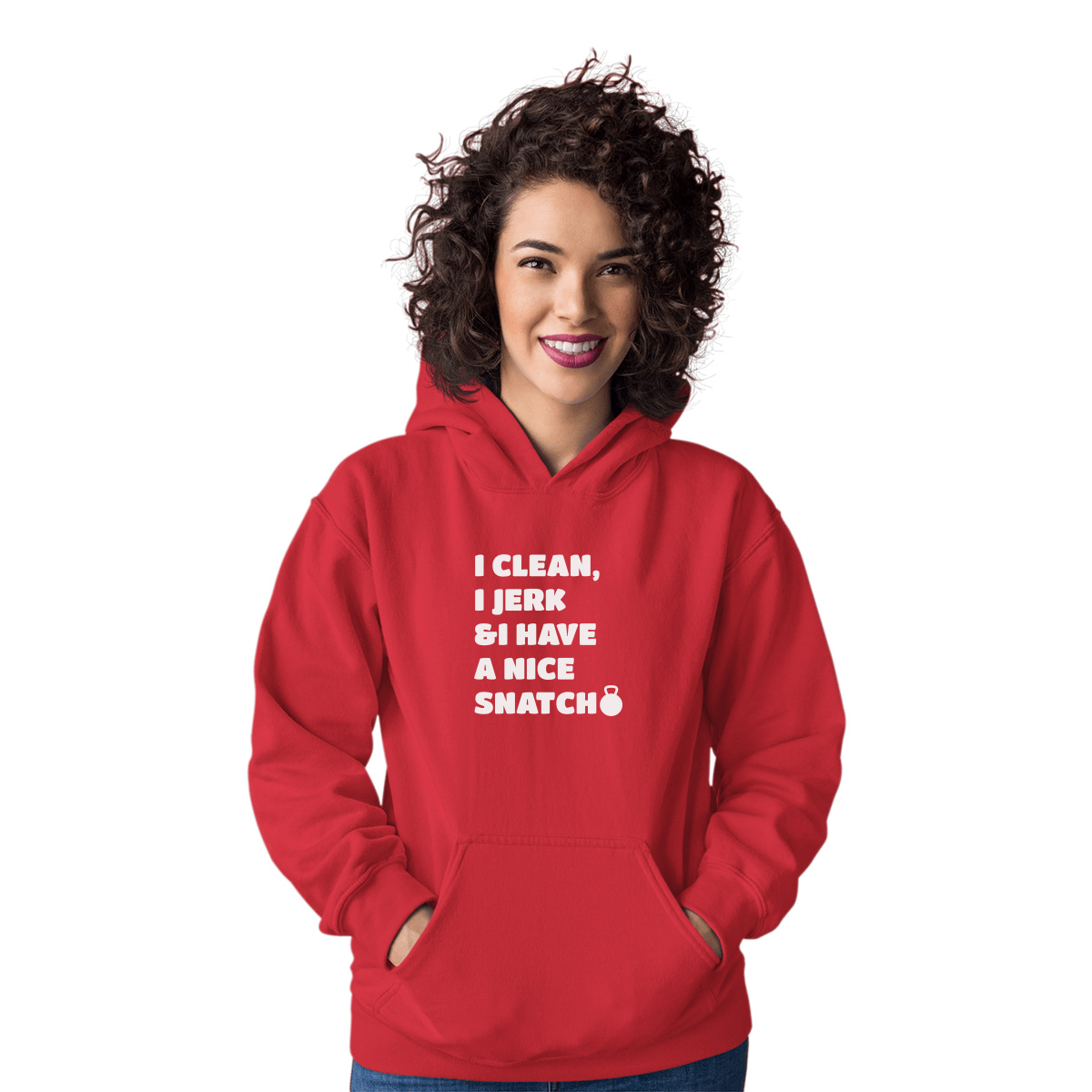 I Clean, Jerk & I Have a Nice SNATCH Unisex Hoodie | Red