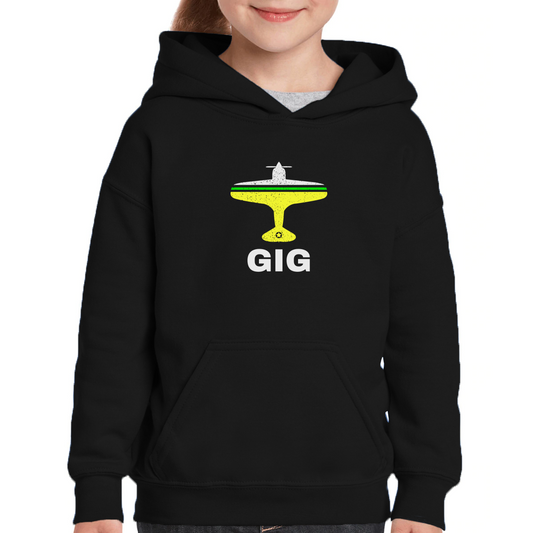 Fly Rio de Janerio GIG Airport Kids Hoodie | Black