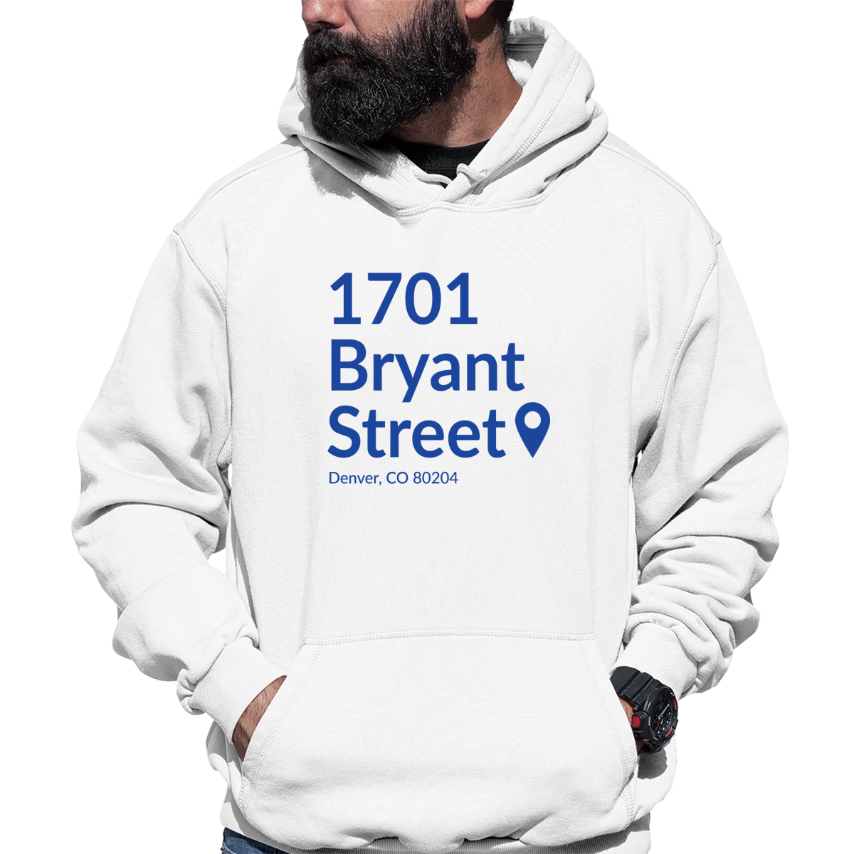 Denver Football Stadium Unisex Hoodie | White