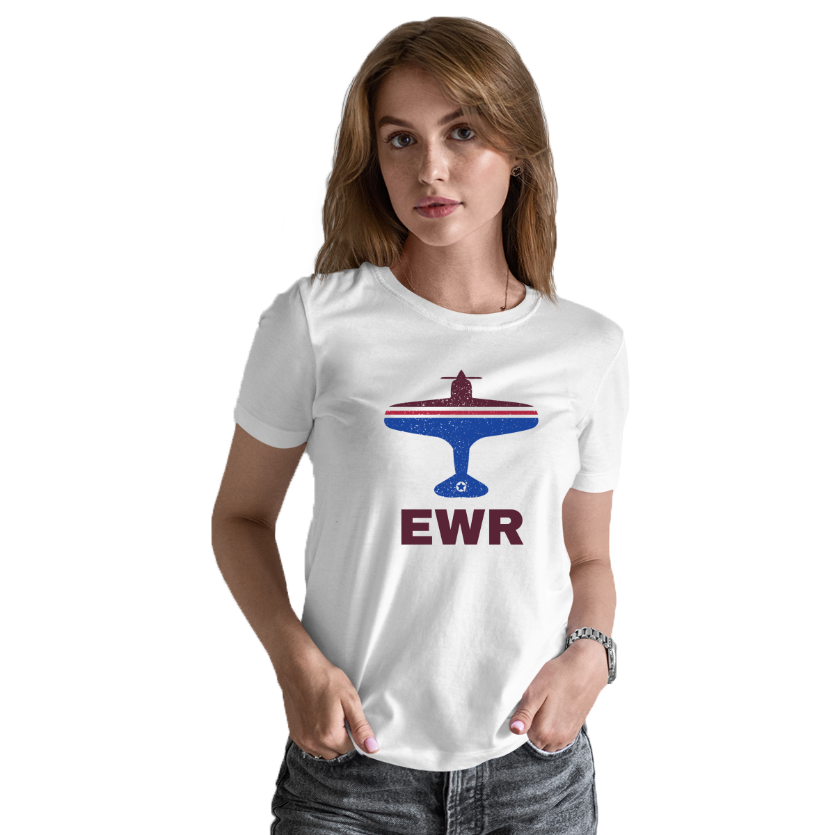 Fly Newark EWR Airport  Women's T-shirt | White