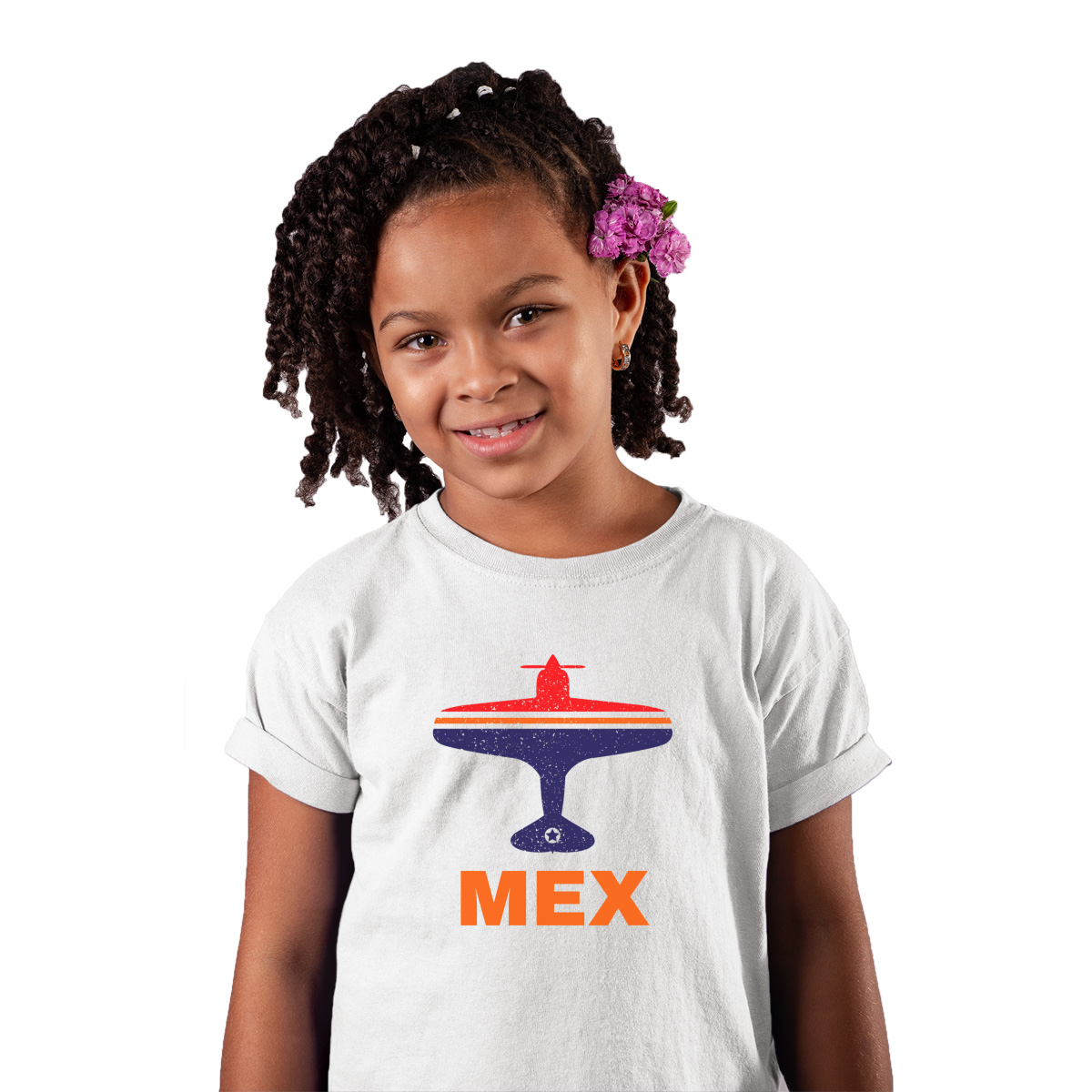 Fly Mexico City MEX Airport  Kids T-shirt | White
