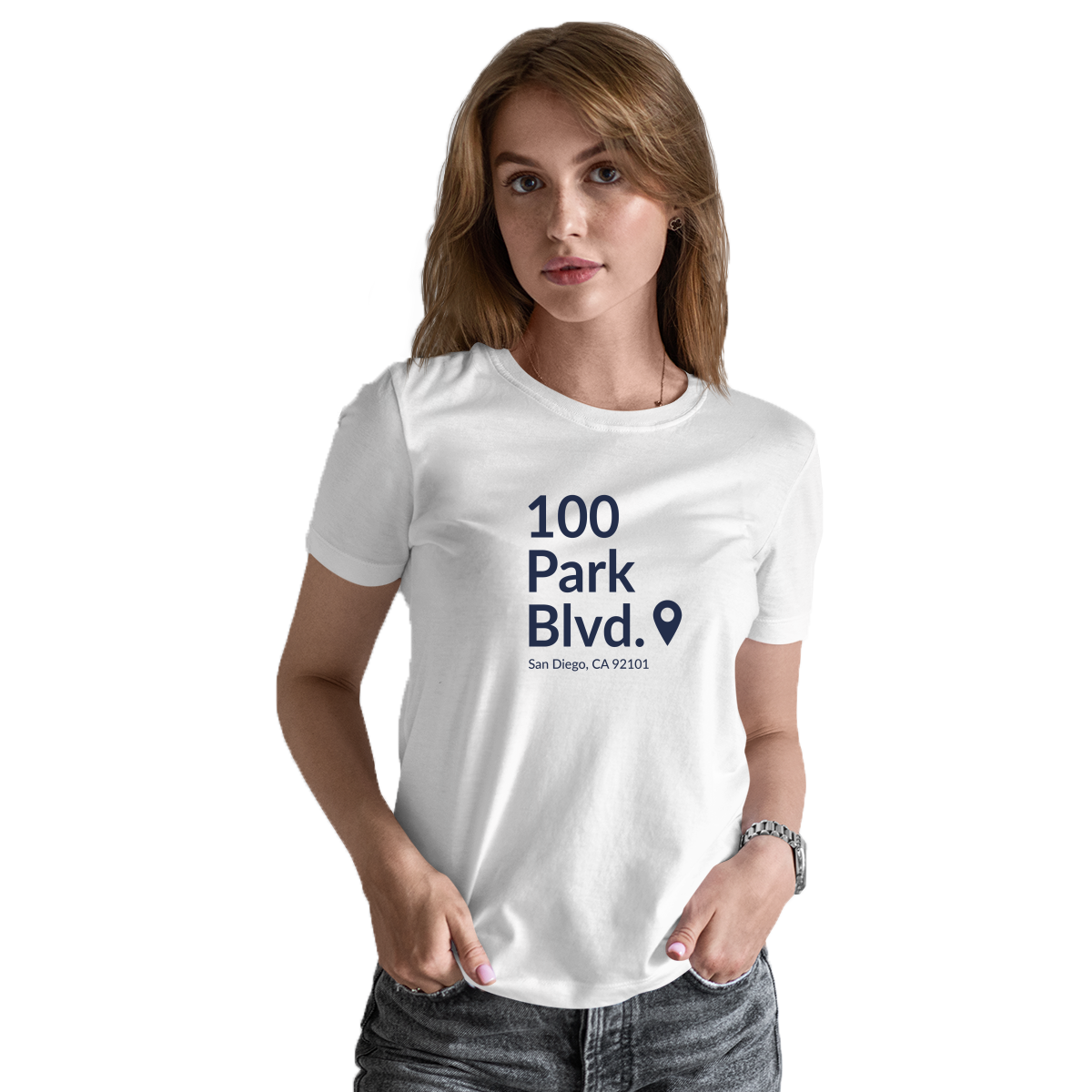 San Diego Baseball Stadium Women's T-shirt | White