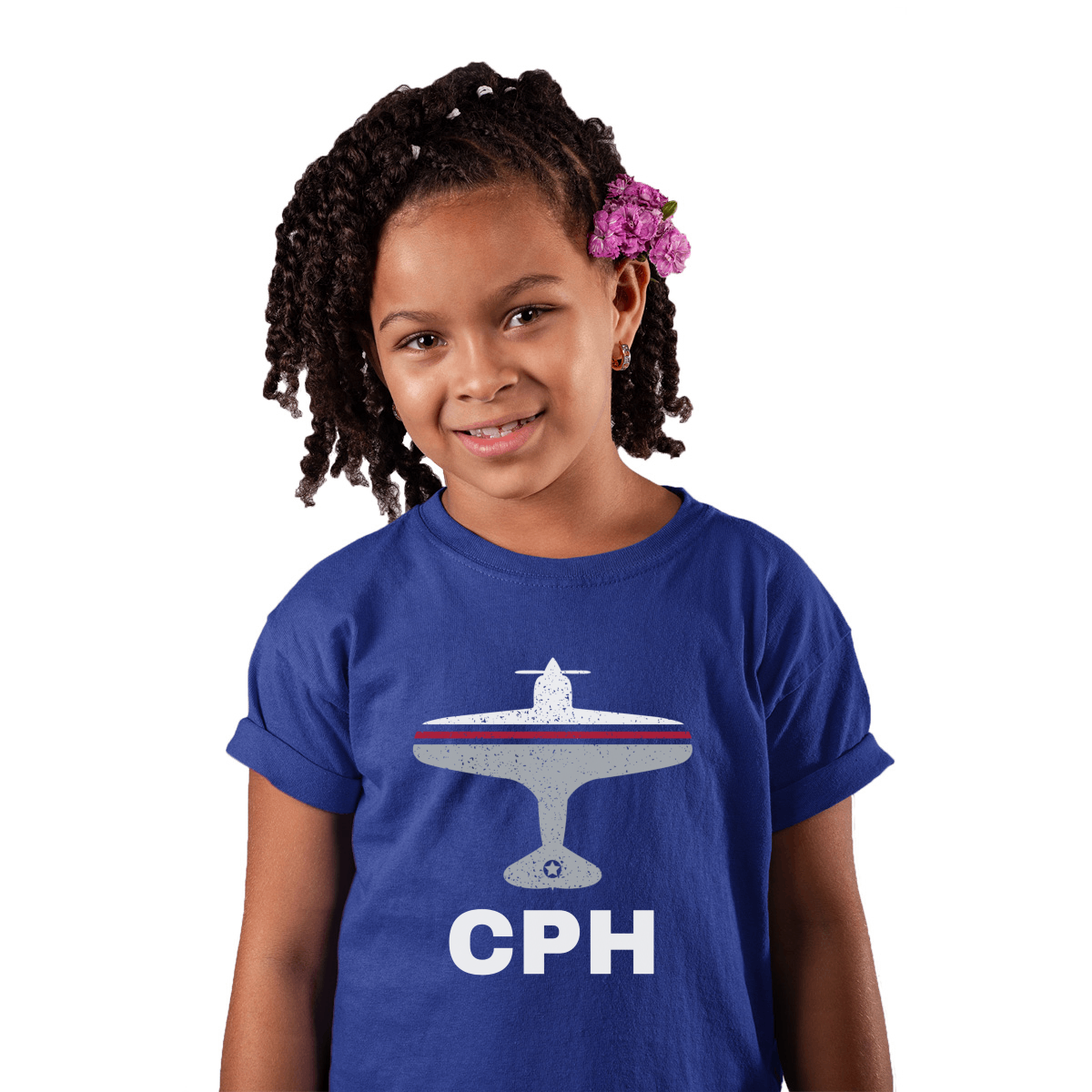 Fly Copenhagen CPH Airport Kids T-shirt | Blue