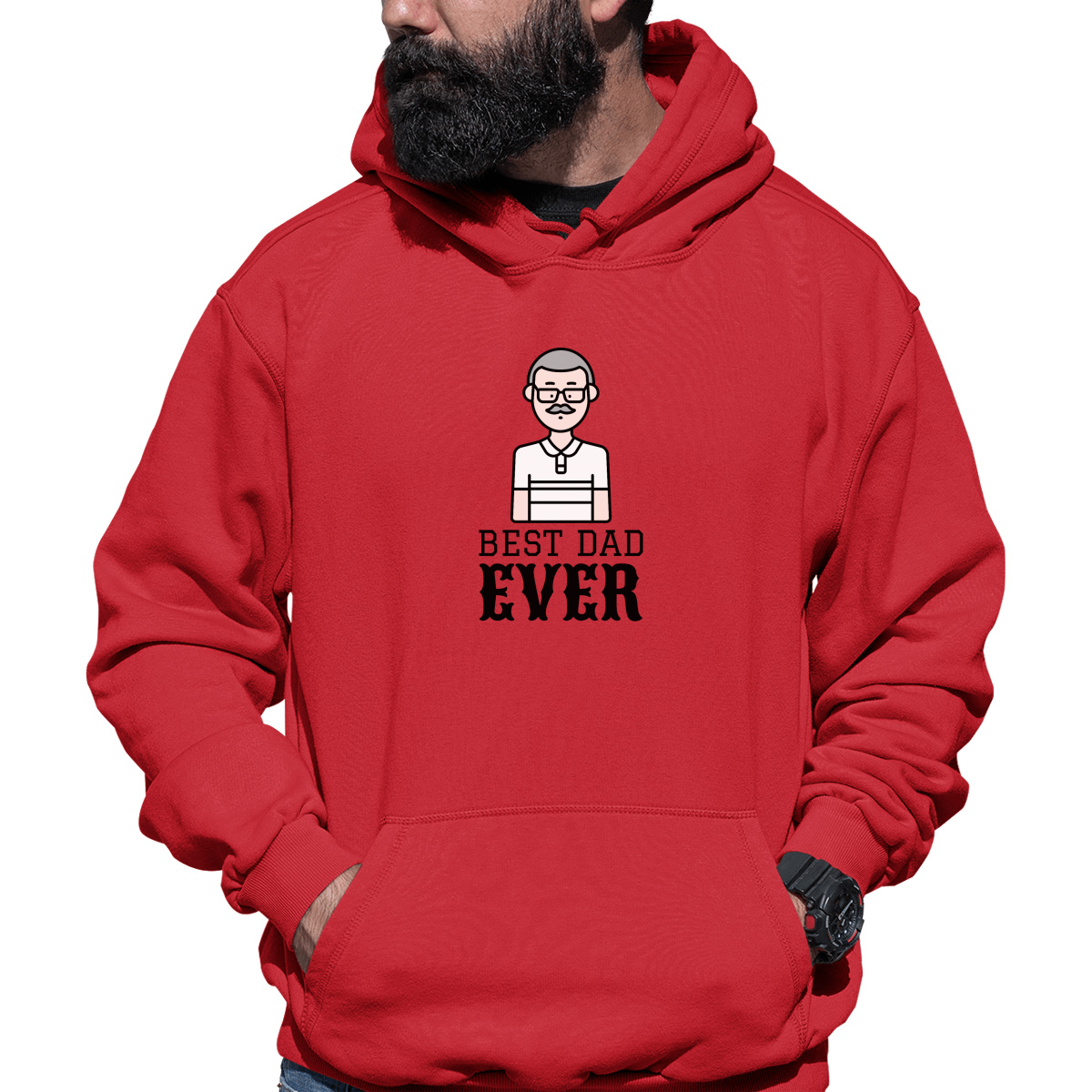 Best dad ever Unisex Hoodie | Red