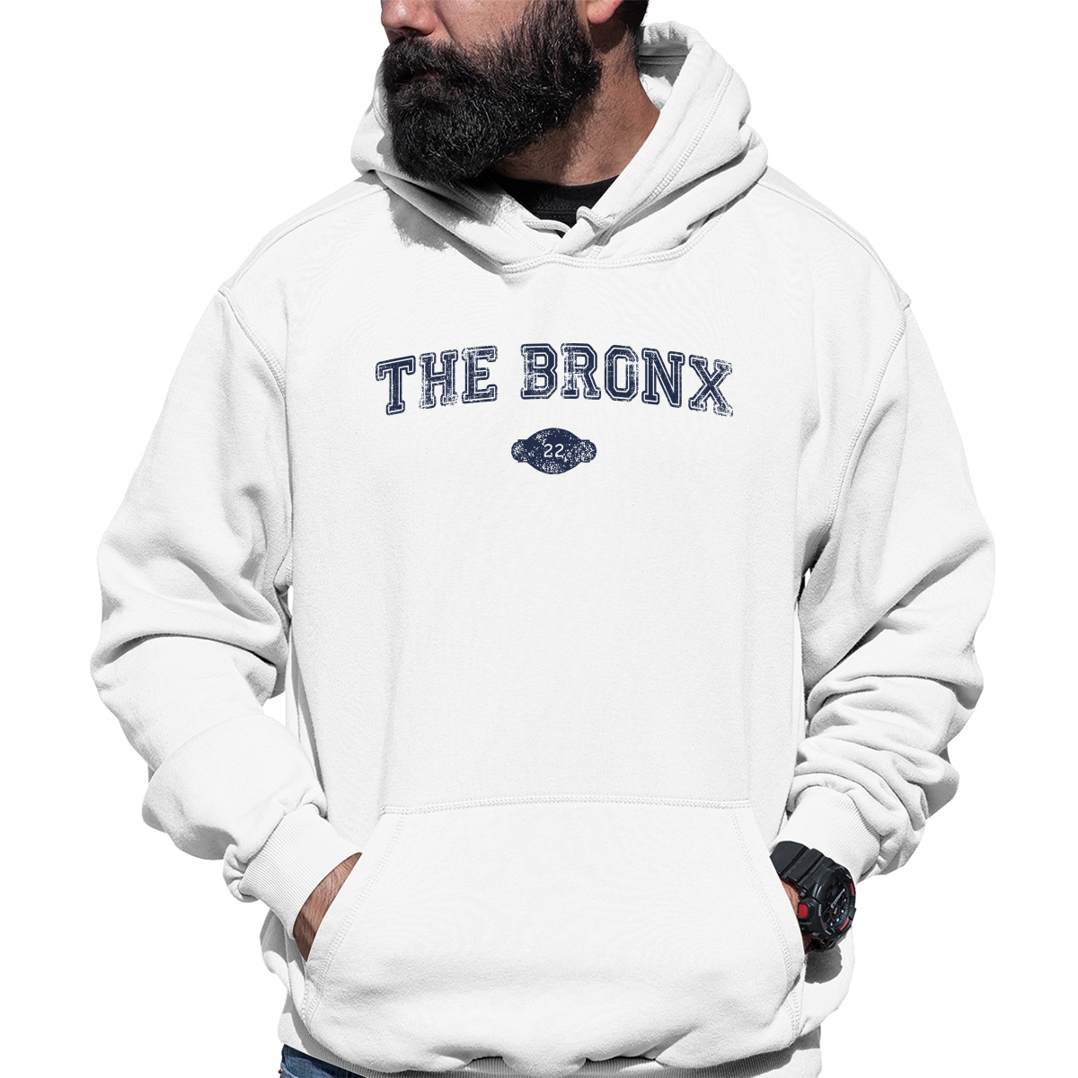 Bronx 1898 Represent Unisex Hoodie | White