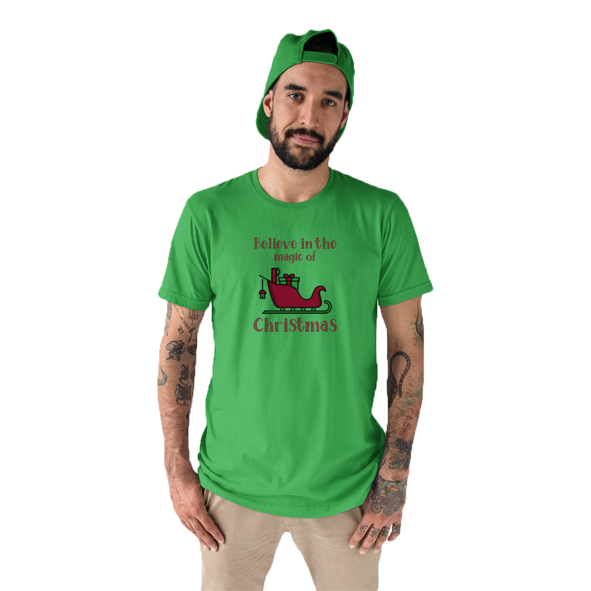 Believe in the Magic of Christmas Men's T-shirt | Green