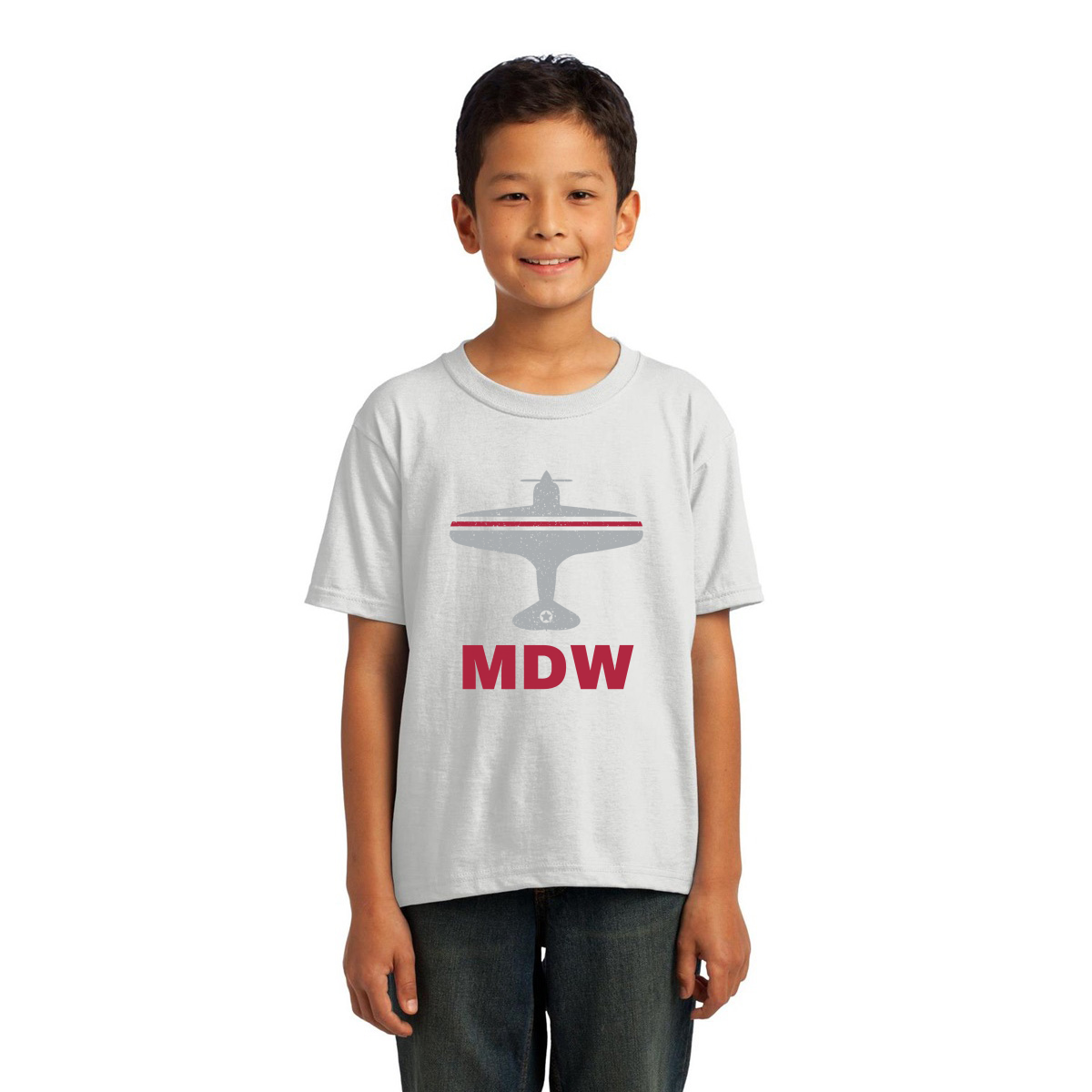 Fly Chicago MDW Airport Kids T-shirt | White