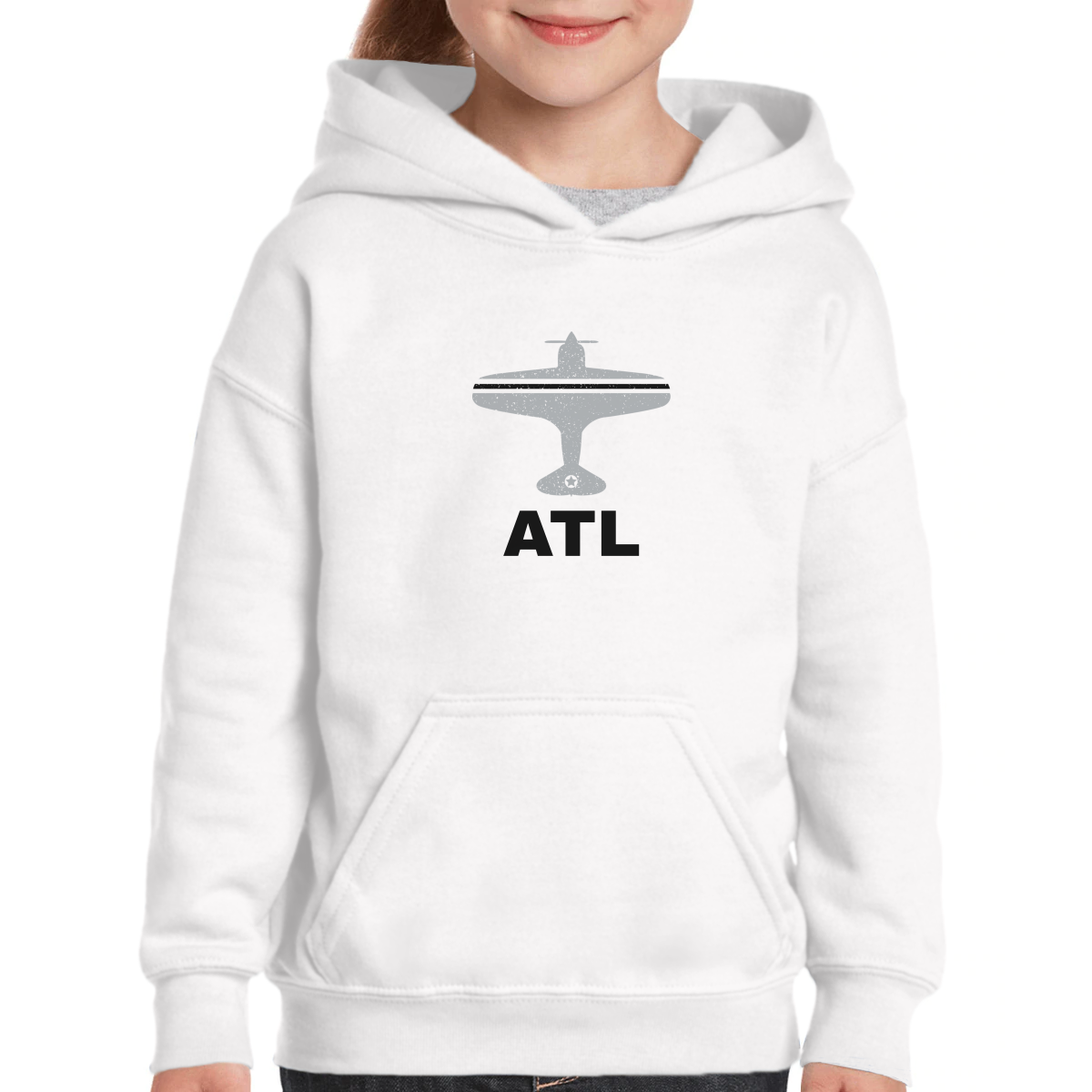 Fly Atlanta ATL Airport Kids Hoodie | White