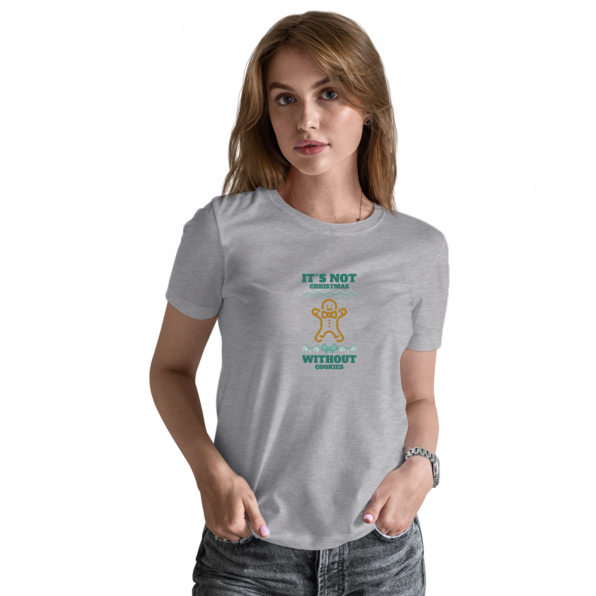 It's Not Christmas Without Cookies Women's T-shirt | Gray