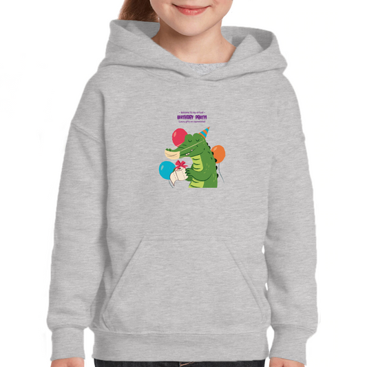 Welcome to My Virtual Birthday Party Kids Hoodie | Gray