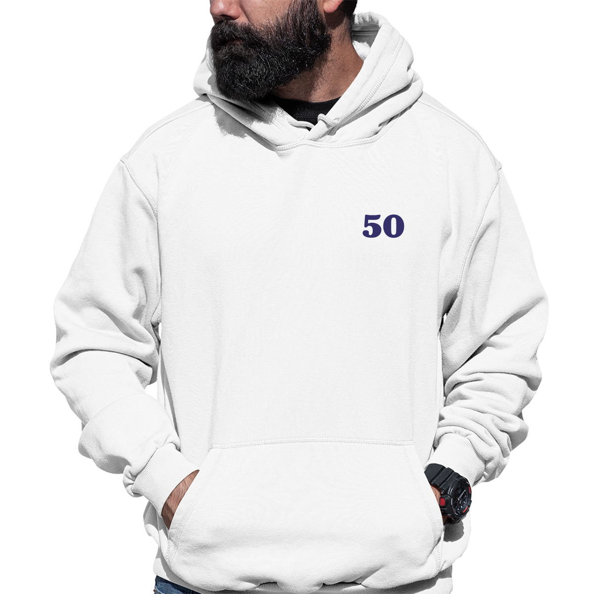 Bold 50 Unisex Hoodie | White