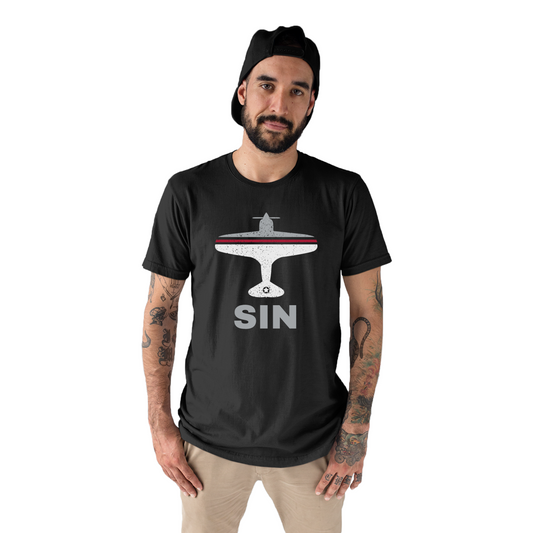 Fly Singapore SIN Airport Men's T-shirt | Black