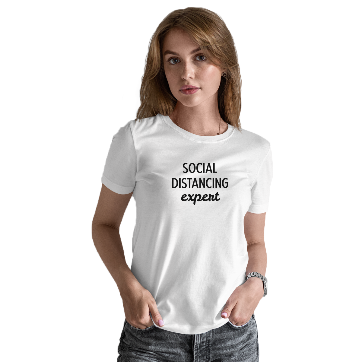 Social Distancing Expert Women's T-shirt | White